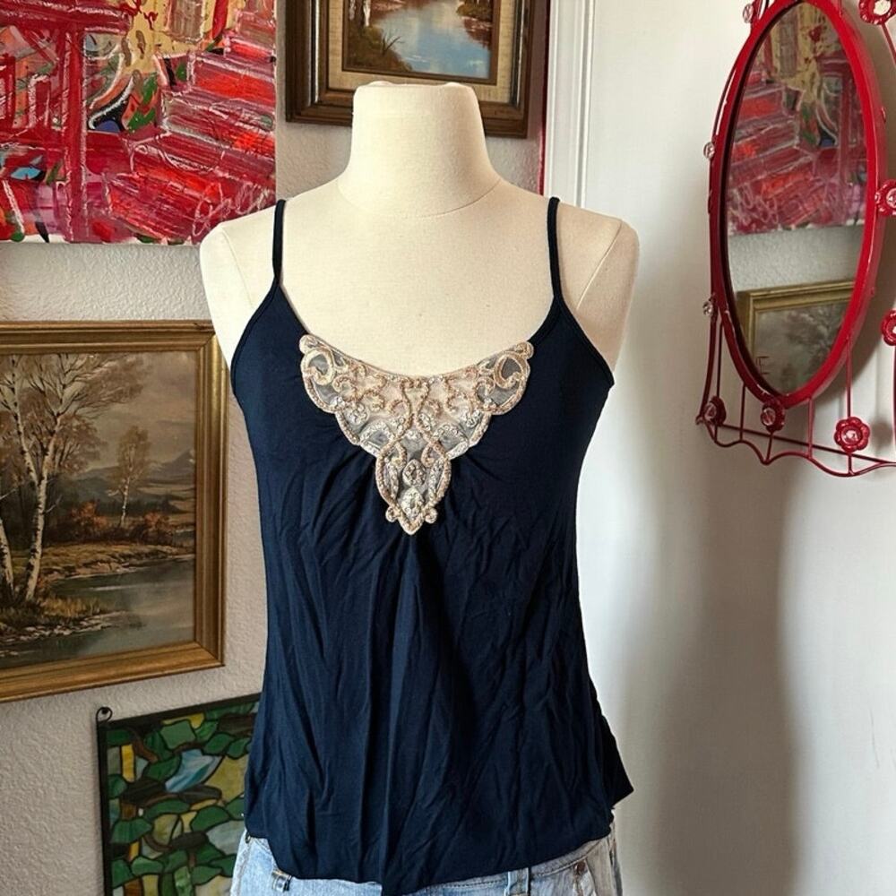 metro 7 blue lace tank top